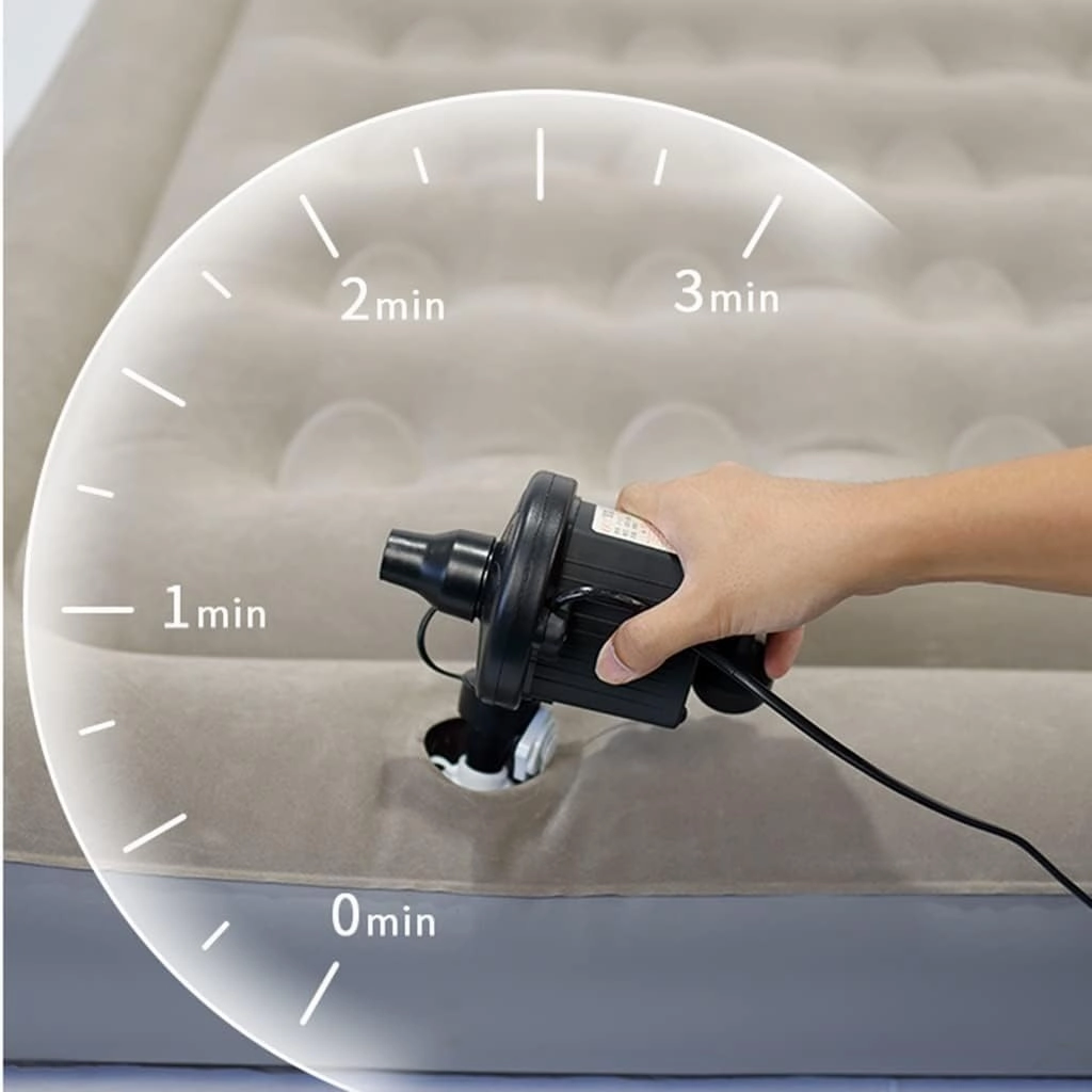 Self-Inflating Pads Camping Air Bed Double Thickening Air Cushion Camping Mattress With Pillow, Suitable For Car Travel Backpack Hiking Tent Travel (Gray) ( Color : Gray , Size : 197*175*20cm )