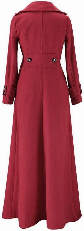 SERYU Womens Winter Lapel Slim Coat Trench Jacket Long Parka Overcoat Outwear