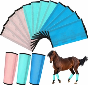 Set of 12 Mesh Fly Boots for Horse Breathable Mesh Horse Boots Protective Horse Leg Loose Wraps Horse Leggings for Preventing Flies and Mosquitoes Bites
