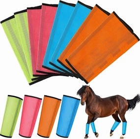 Set of 16 Mesh Fly Boots for Horse Breathable Mesh Horse Boots Protective Horse Leg Wraps Horse Leggings for Preventing Flies and Mosquitoes Bites