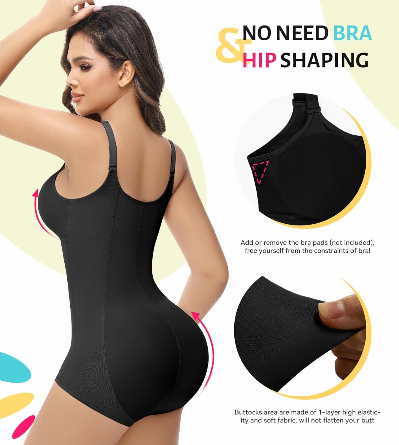 SHAPSHE Fajas Colombianas Moldeadoras Body Shaper Post Surgery Compression Garment Shapewear Tummy Control with Zipper