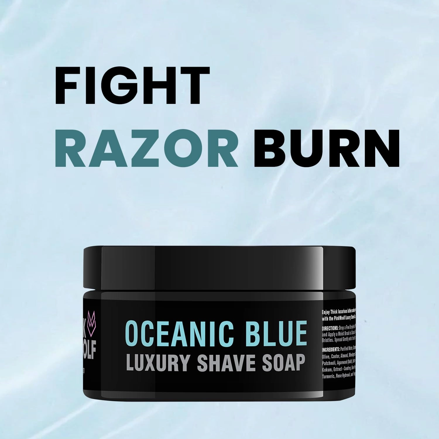 Shaving Soap Bar for Men, OCEANIC BLUE, Contains Shea Butter, Moisturize Skin and Gives Traditional Shaving Experience, Fresh Fragrance, All Skin Types -50 G (Pack Of 1)