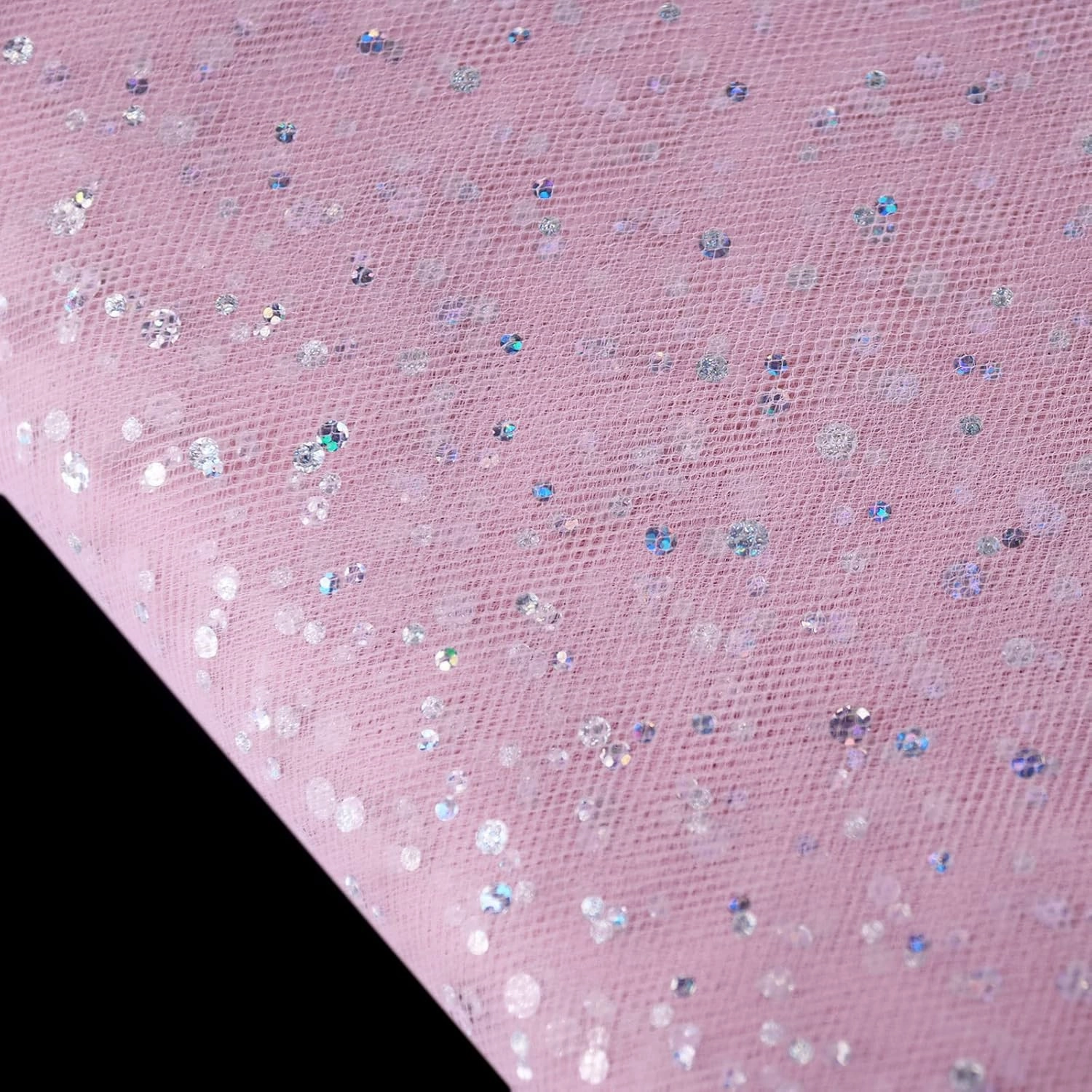 SHAYUAN 54" by 10 Yards Glitter Tulle Fabric Rolls for Wedding Birthday Party Baby Shower Decoration Tutu Tulle Bolt Ribbons DIY Sewing Crafts - Light Pink