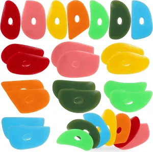 Sherr 21 Pcs Soft Ribs for Pottery Clay Silicone Rib Ceramics Tools Pottery Rubber Clay Ceramic Ribs for DIY Smooths Shapes Sculpting Tools, 7 Styles(Bright Color,Classic Style)
