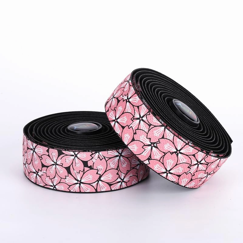 Shock-Absorbing Bike Handlebar Tape - PU EVA Foam Grip with Waterproof Texture & 3M Adhesive for Road Bikes, MTB, Gravel (Black Pink, Non-Slip Easy Install)