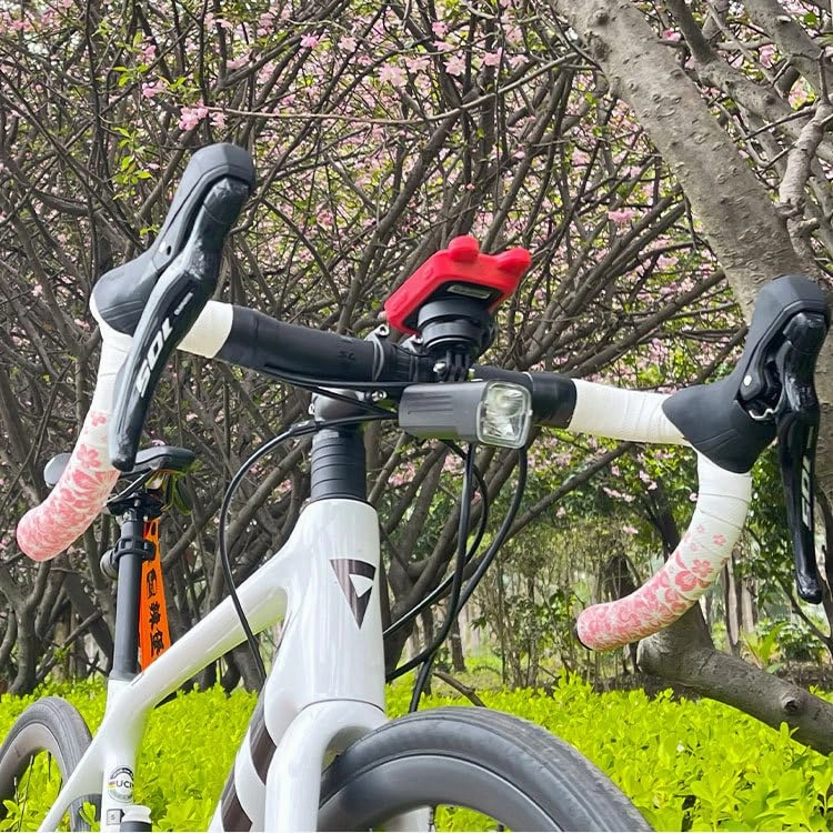 Shock-Absorbing Bike Handlebar Tape - PU EVA Foam Grip with Waterproof Texture & 3M Adhesive for Road Bikes, MTB, Gravel (Black Pink, Non-Slip Easy Install)