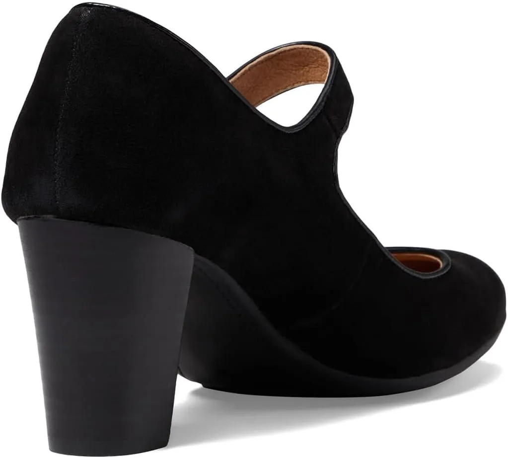 SHODENSE Women Chunky High Heel Mary Jane Suede Pumps Shoes Round Closed Toe Ankle Strap Dress Sandals 3" Block Heel Mary Jane Lolita Pumps Two-Toned Buckle Office Work Wedding Retro 4-11 M US