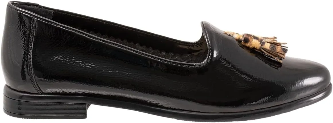 SHODENSE Women Tassel Loafer Flats Pointed Closed Toe Slip On Penny Loafers Burnished Two-Toned Matte Leather Flat Loafers Fringe Flat Heel Oxford Loafers Ladies Office Work Casual Vintage 4-11 M US