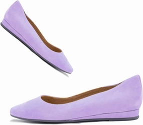 SHODENSE Women Pointed Toe Flats Shoes Suede Slip On Ballet Flats Comfortable Low Wedge Heel Office Work Shoes Ladies Girls Classic Basic Daily Flat Shoes Club Church Driving Flats Spring 4-11 M US