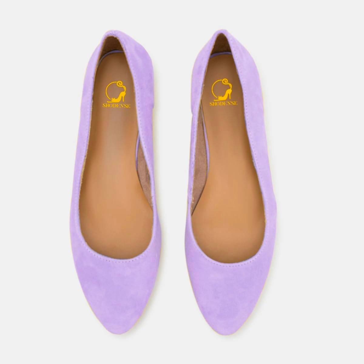SHODENSE Women Pointed Toe Flats Shoes Suede Slip On Ballet Flats Comfortable Low Wedge Heel Office Work Shoes Ladies Girls Classic Basic Daily Flat Shoes Club Church Driving Flats Spring 4-11 M US