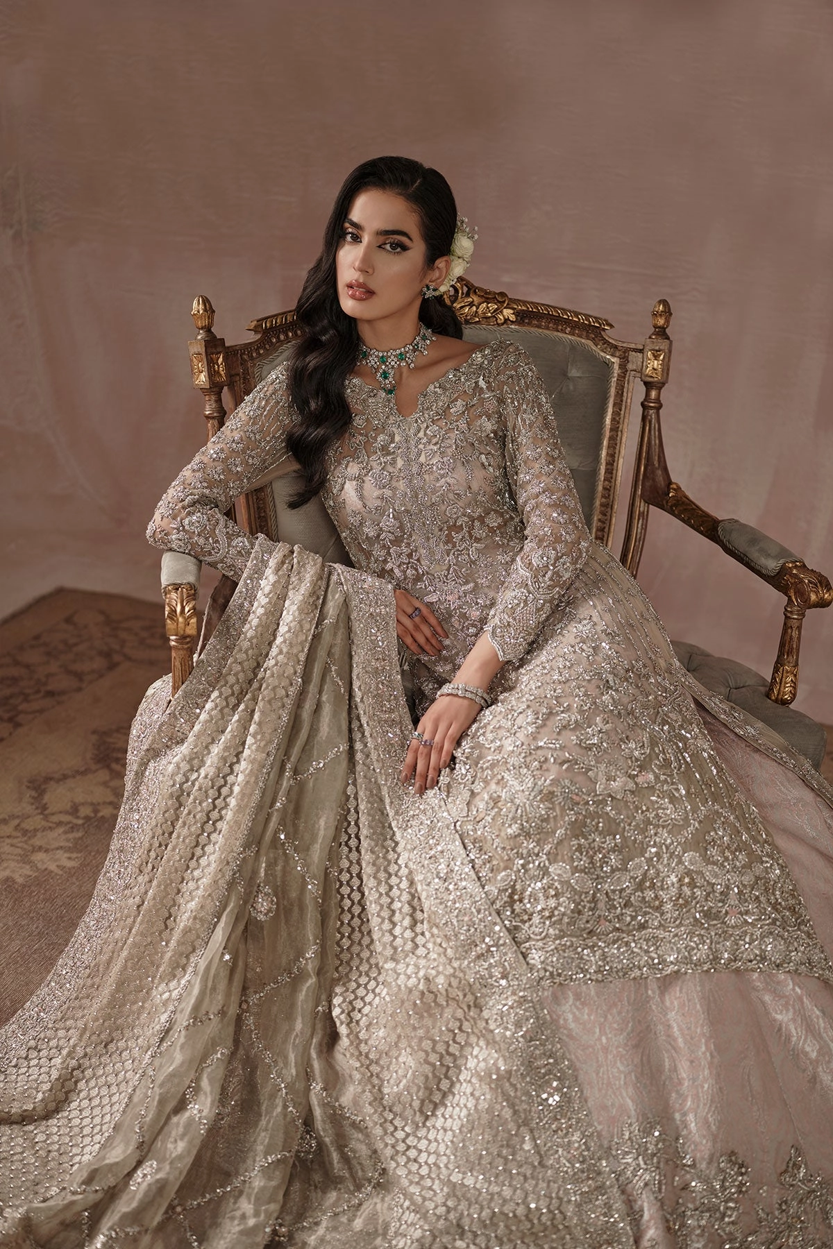 Silvery Ivory Reception Bridal (D-04)
