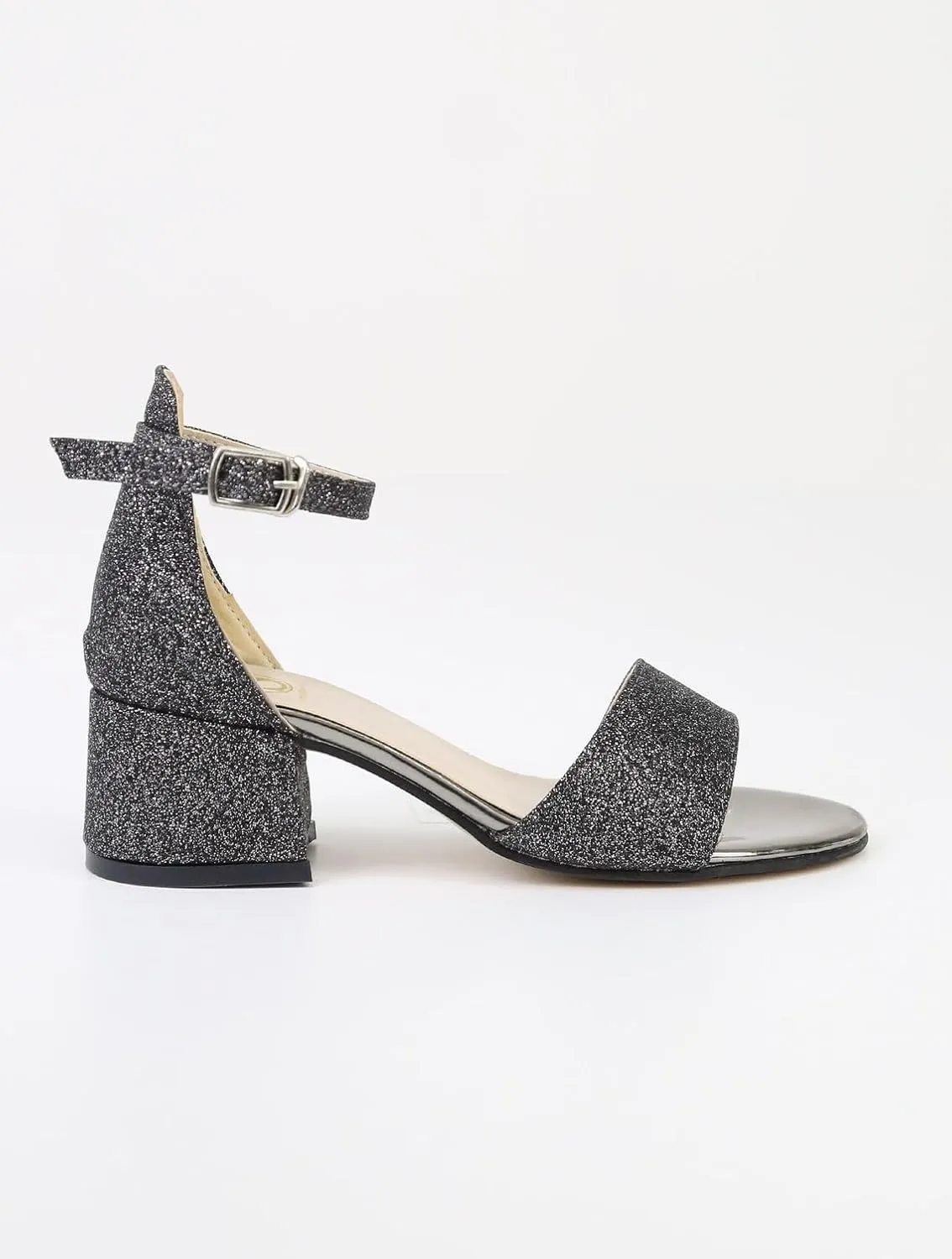 SIRRI Girls Ankle-Strap Shoes, Block Heels Sandals with Glitter for Special Occasion
