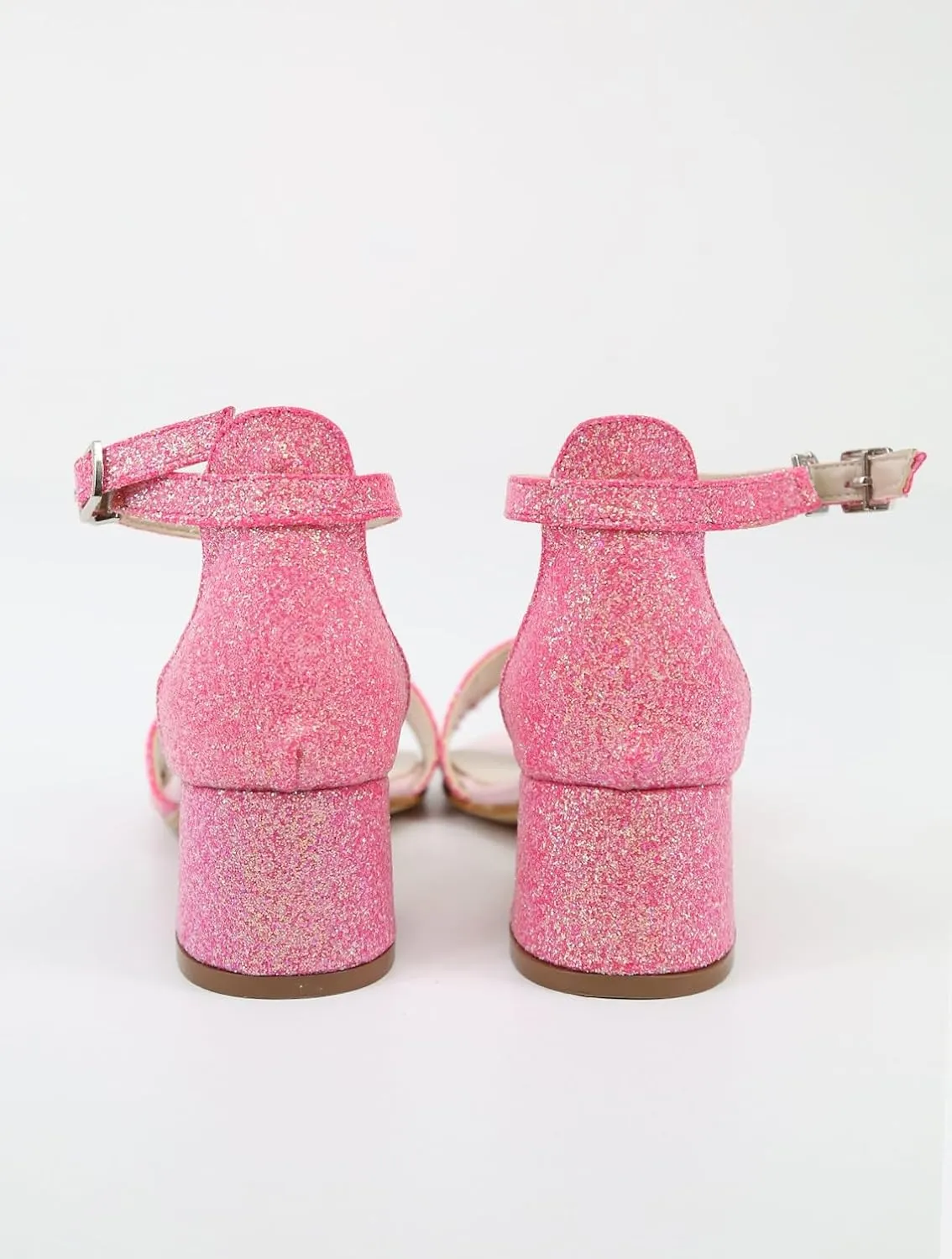 SIRRI Girls Ankle-Strap Shoes, Block Heels Sandals with Glitter for Special Occasion