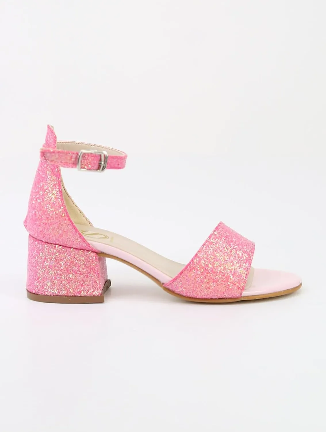 SIRRI Girls Ankle-Strap Shoes, Block Heels Sandals with Glitter for Special Occasion