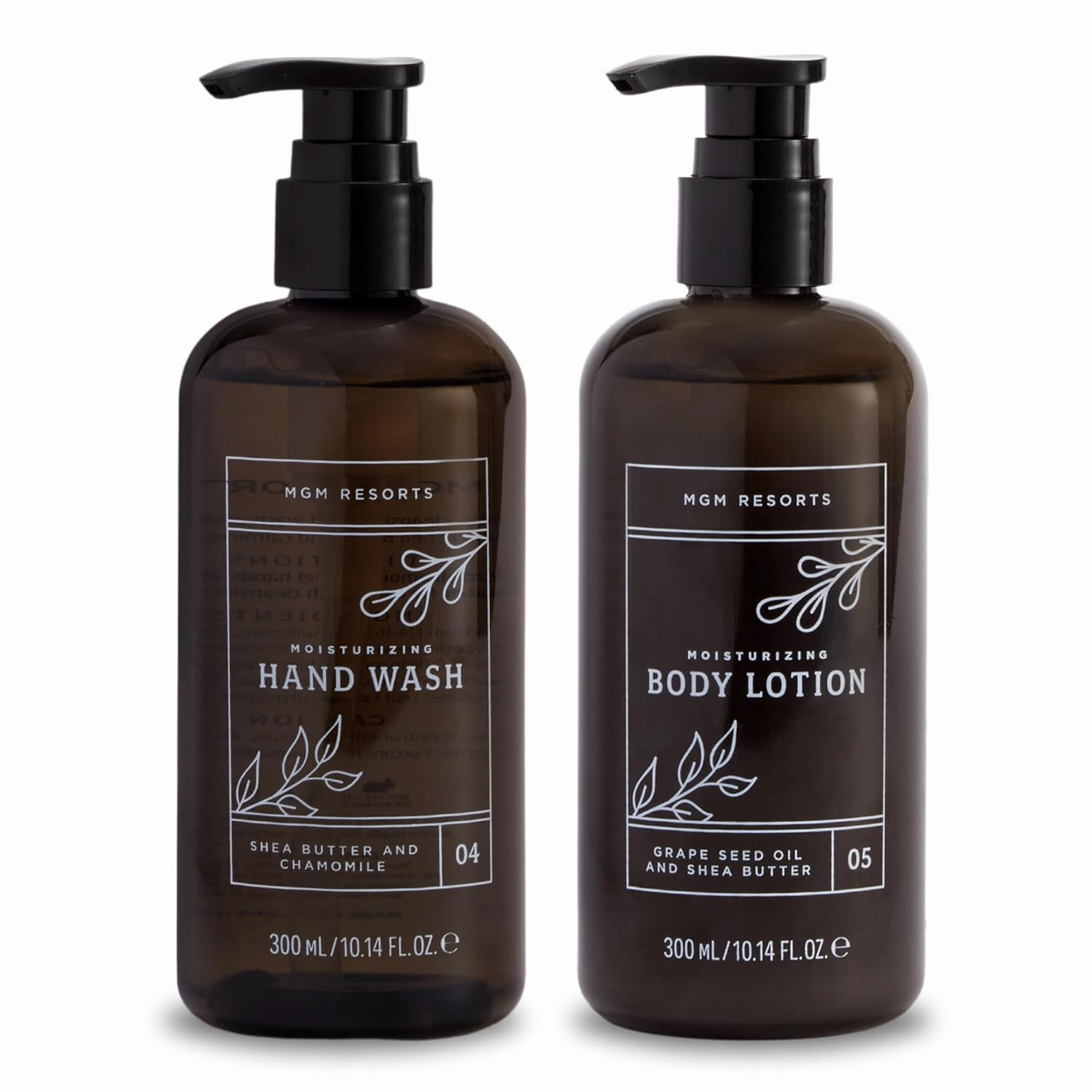 Skin Care Set - Hand Wash & Body Lotion - Scent of Fig, Cranberry & Bergamot - Hotel Bathroom Amenities - 1 of Each - Moisturizing Hand Soap & Body Lotion - 10 oz Bottles