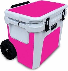 Skin Compatible with Yeti Roadie 32 Wheeled Cooler - Solid Hot Pink - Premium 3M Vinyl Protective Wrap Decal Cover - Easy to Apply | Crafted in The USA by MightySkins
