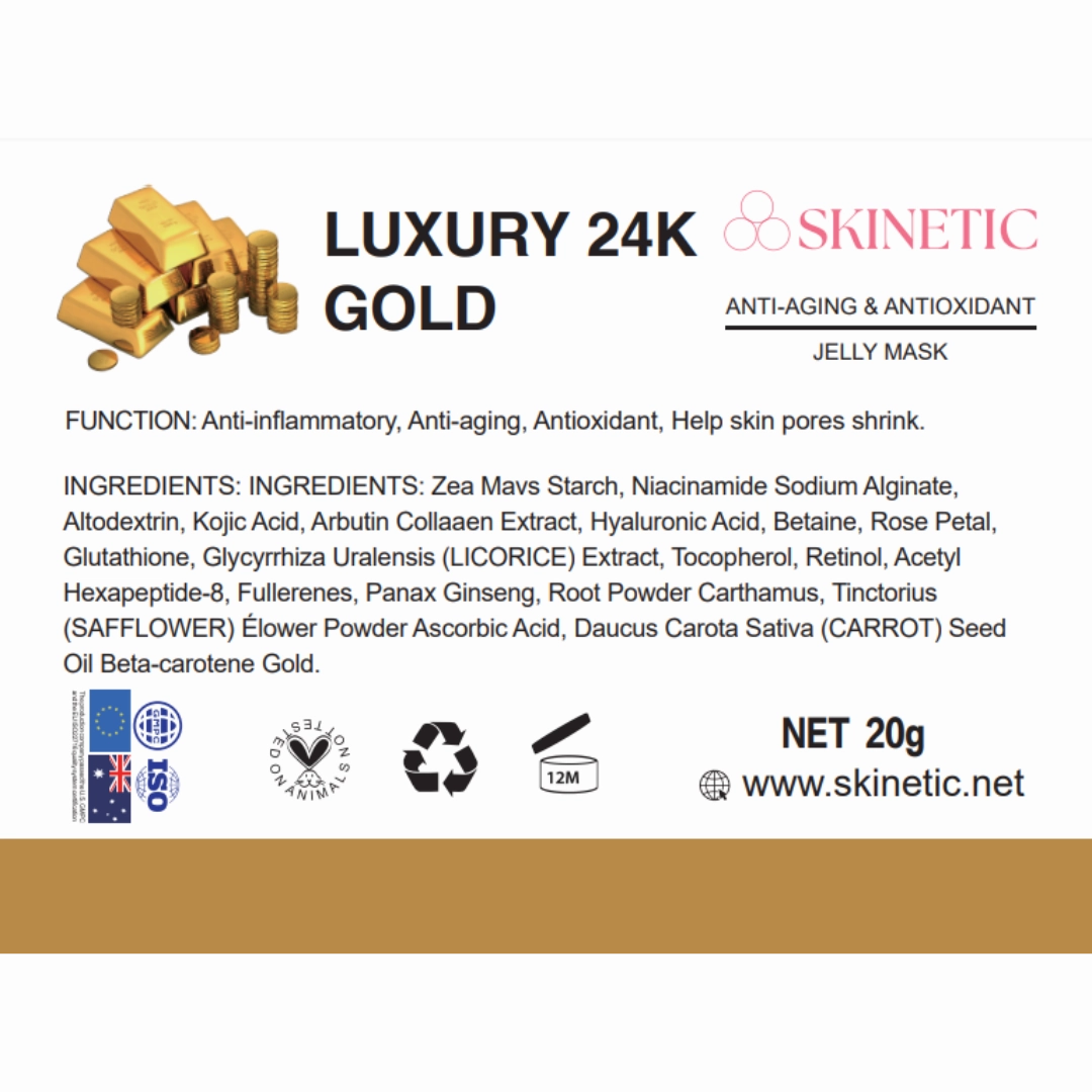 Skinetic Hydro Jelly Mask Powder (100g) - Luxury 24k Gold