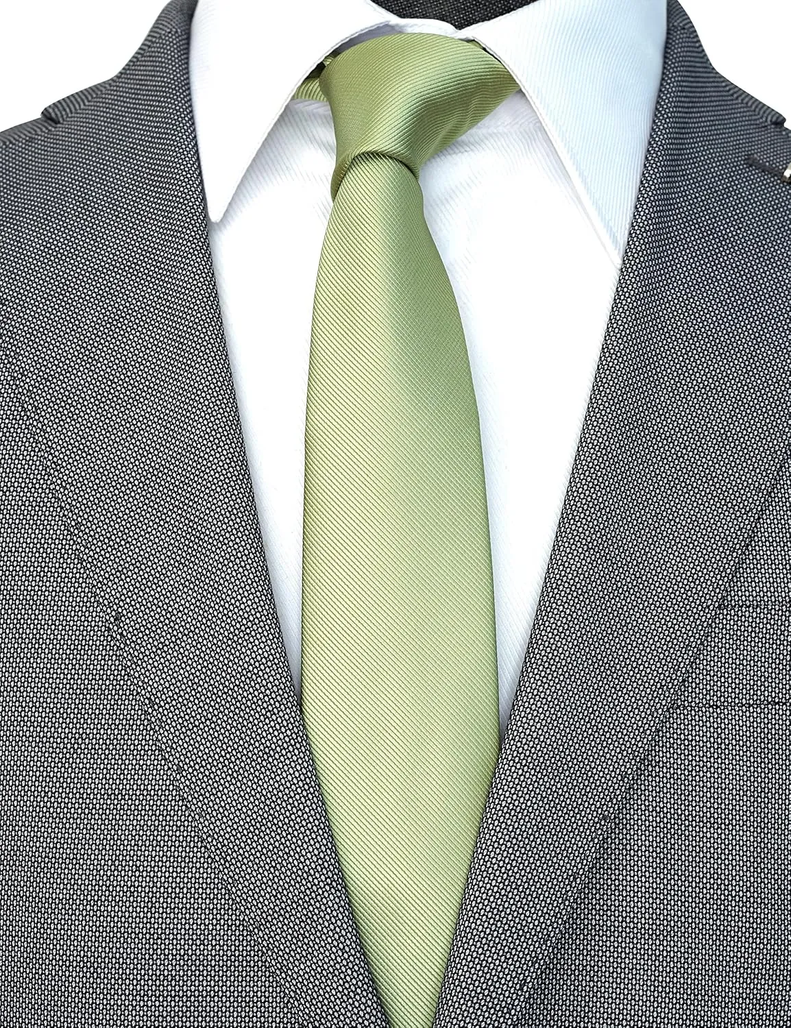 Skinny Solid Ties for Men, 2.5 inch Slim Plain Neckties 4-Pack