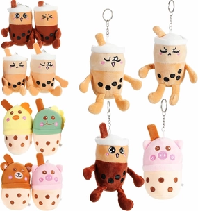Skylety 8 Pieces 5 Inch Plush Bubble Tea Keychain Bubble Tea Stuffed Animal Milk Plush Toy Pendant for Kids Teens Birthday Party Party Favors, 8 Styles