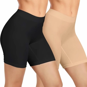 Slip Shorts for Women Under Dresses, Seamless Anti Chafing Shorts Summer, Biker Shorts for Women (Black Nude, 3XL)
