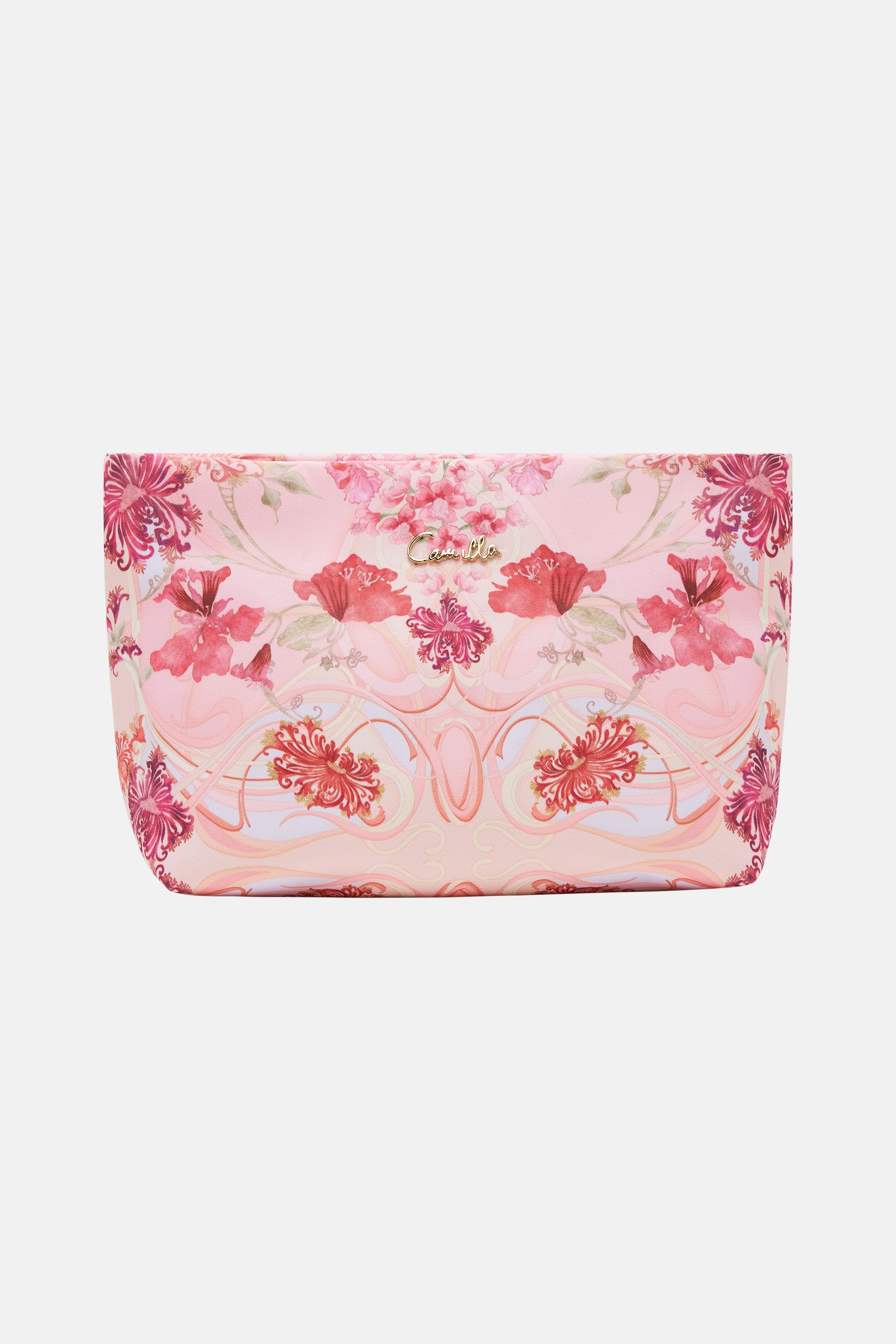 SMALL MAKEUP CLUTCH BLOSSOMS AND BRUSHSTROKES
