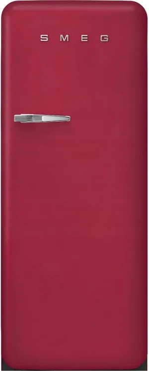 Smeg FAB28URDRB3 FAB28 Matte Series Retro Style Free Standing Refridgerator, Ruby Red