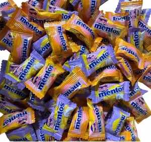 Snacks MENTOS Fruity Delight Chewy Candy, Peach Orange, Mango Taro, Fun Size (2 Pounds)