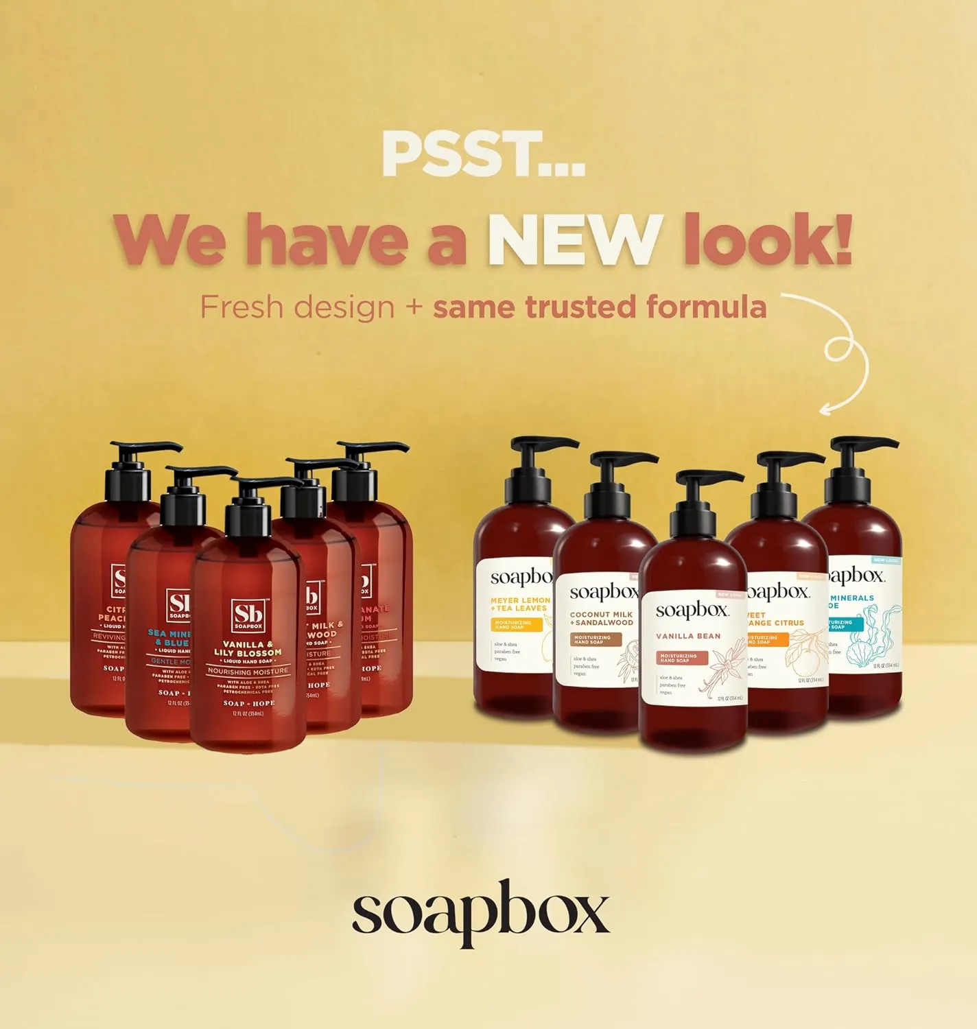Soapbox Liquid Hand Soap, Meyer Lemon & Tea Leaves - Gentle, Moisturizing Hand Cleanser, Vegan, Cruelty Free Hand Soap for Bathroom and Kitchen, 12oz Pump Bottles (Pack of 3)