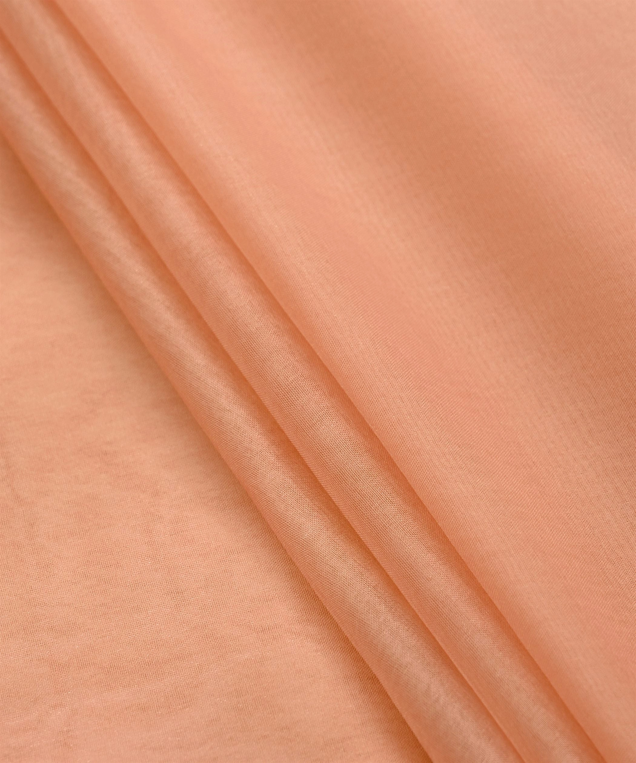 Soft Peach Plain Dyed Organza Fabric