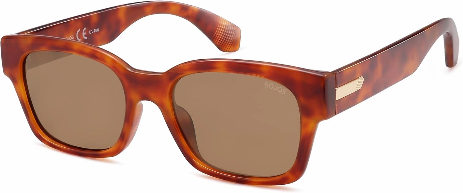 SOJOS Classic Square Polarized Sunglasses for Women Men Trendy Unisex Design SJ2372