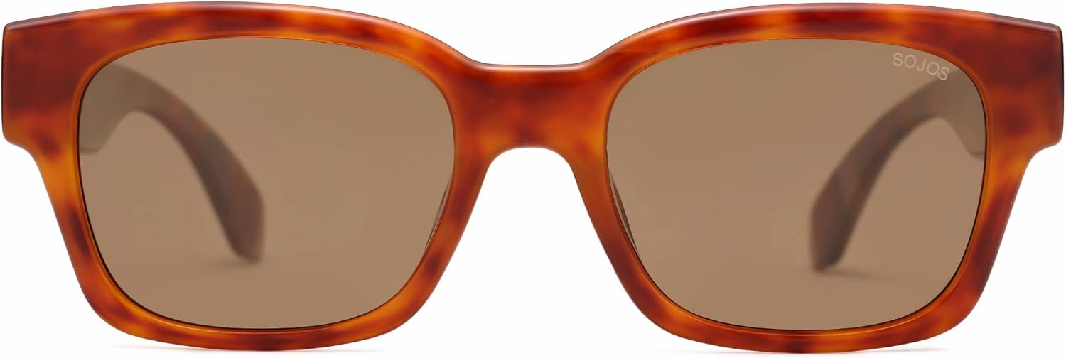 SOJOS Classic Square Polarized Sunglasses for Women Men Trendy Unisex Design SJ2372