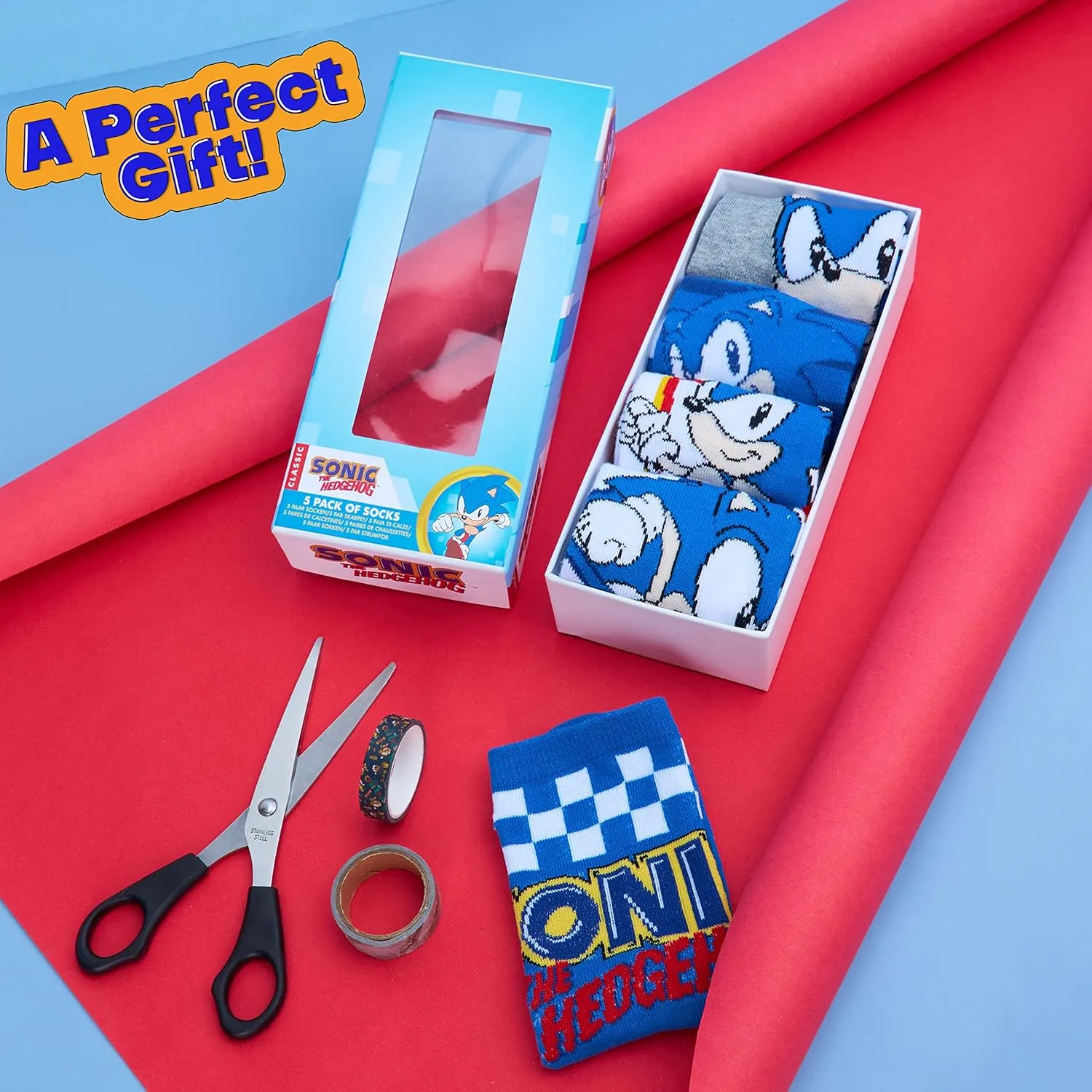 Sonic The Hedgehog Boys Socks, 5 Pack Crew Socks