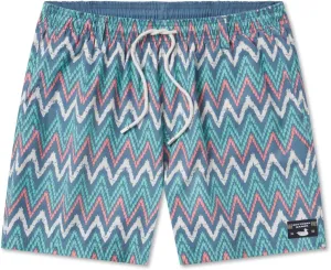 Southern Marsh Seawash Swim Trunks - Ikat, Blue and Peach, Small