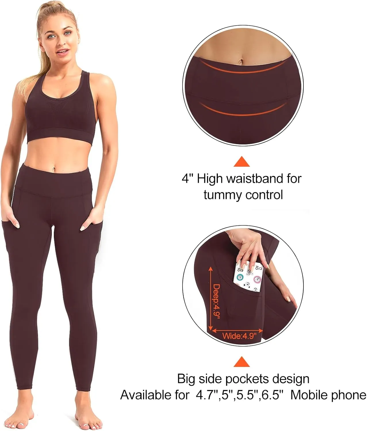 SP3LOPS Yoga Pants with Pockets for Women High Waisted Tummy Control Women's Buttery Soft Yoga Workout Leggings Running Pants