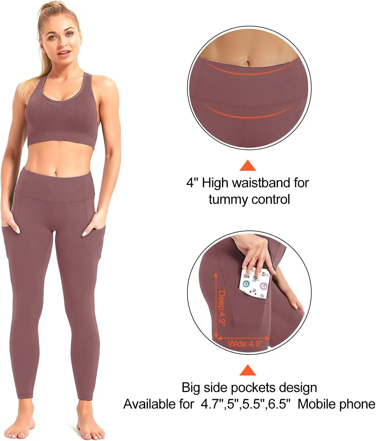 SP3LOPS Yoga Pants with Pockets for Women High Waisted Tummy Control Women's Buttery Soft Yoga Workout Leggings Running Pants