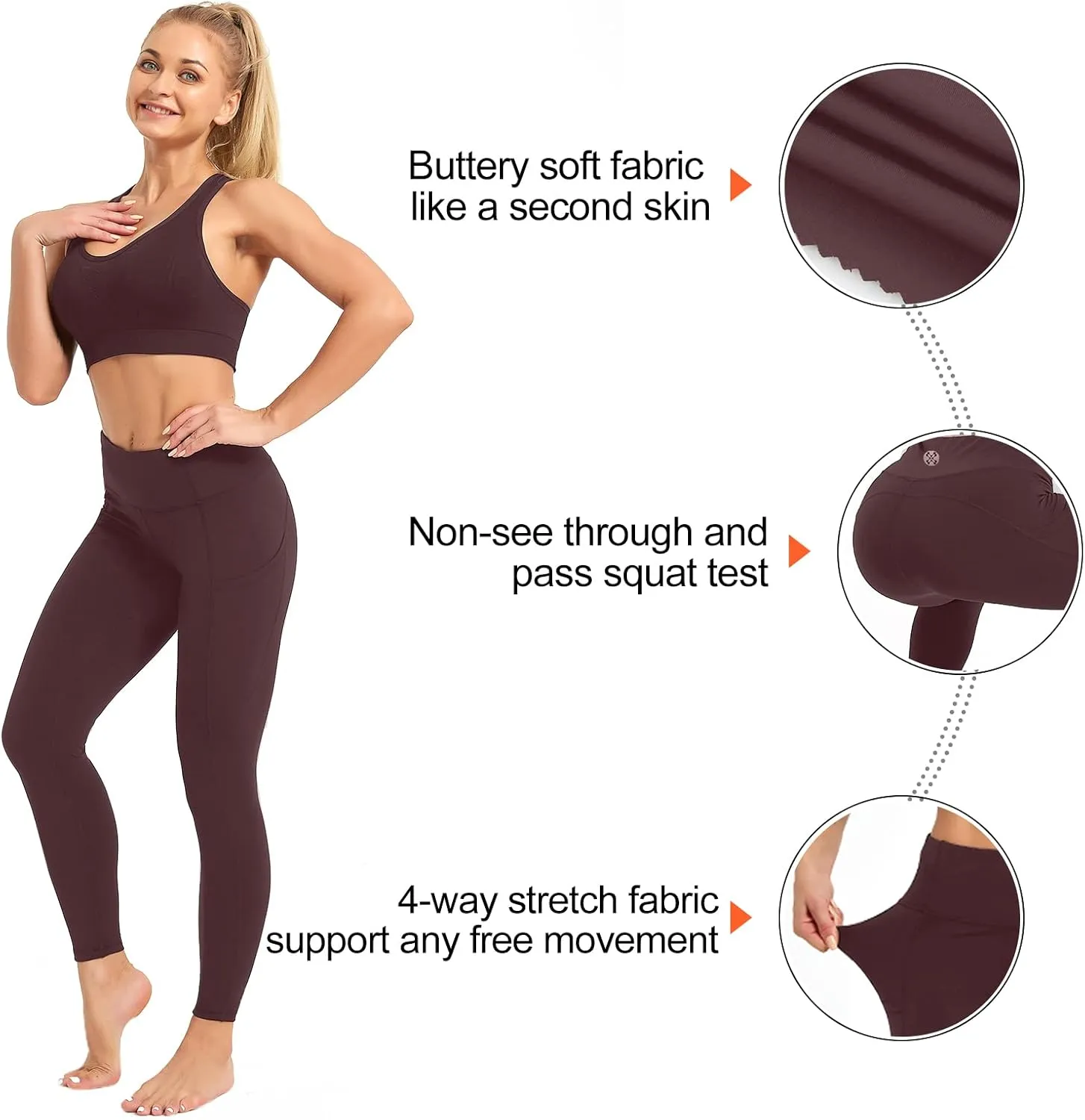 SP3LOPS Yoga Pants with Pockets for Women High Waisted Tummy Control Women's Buttery Soft Yoga Workout Leggings Running Pants