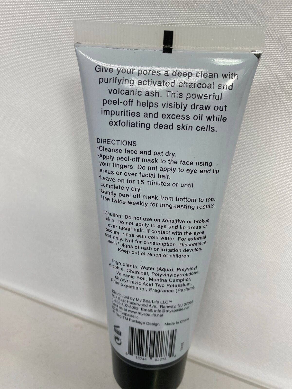 SpaLife Peel Off Charcoal Face Mask Minimize Pores Cleanse 3.8oz
