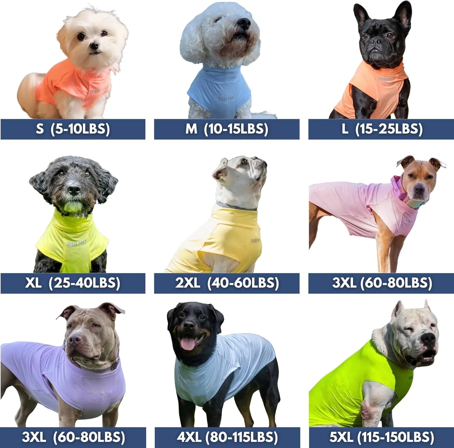 Spark Paws Dog T-Shirt, Quick Dry Soft Stretchy, Lightweight Breathable for Dogs with Sensitive Skin - Peach & Mint (Set of 2) - 3XL