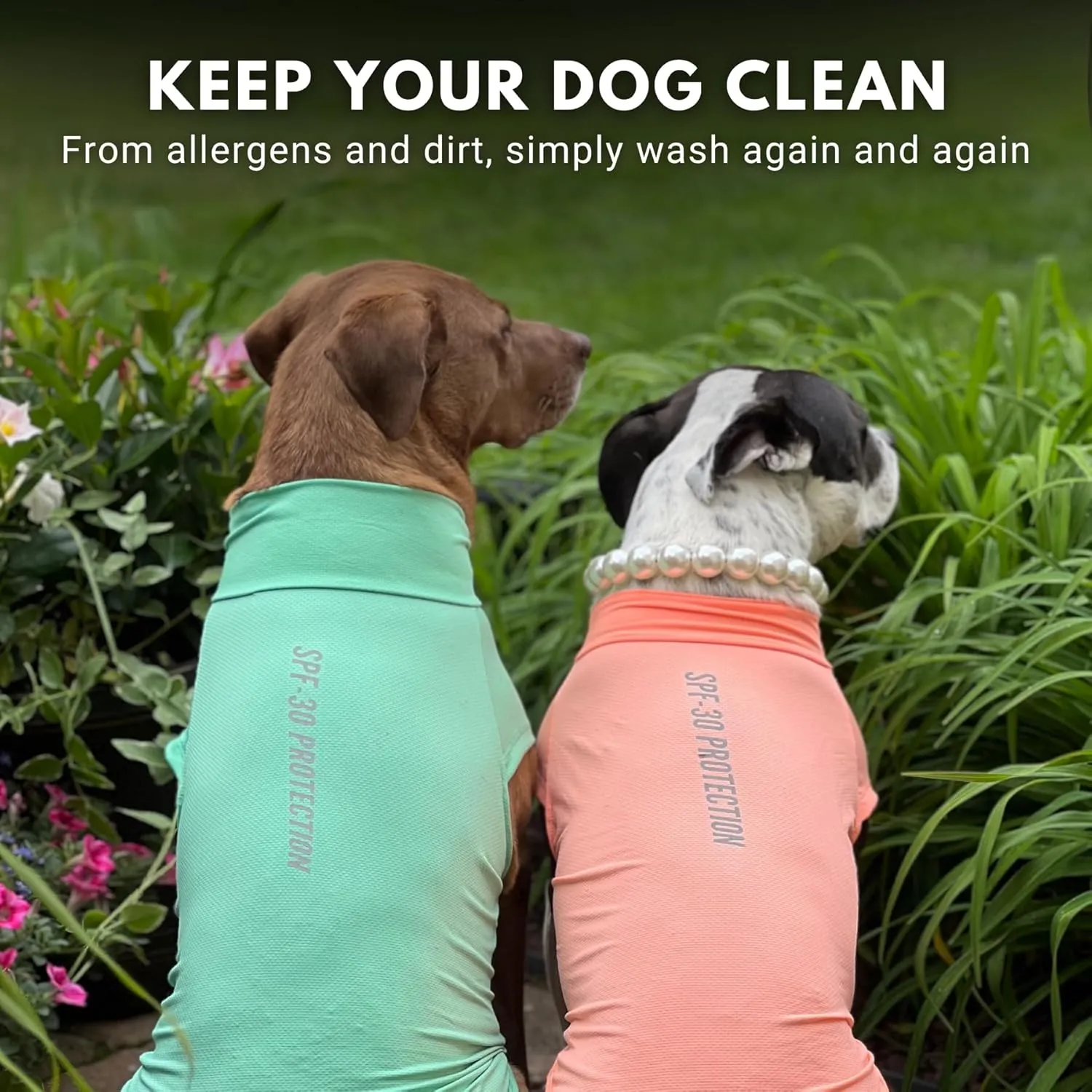 Spark Paws Dog T-Shirt, Quick Dry Soft Stretchy, Lightweight Breathable for Dogs with Sensitive Skin - Peach & Mint (Set of 2) - 3XL