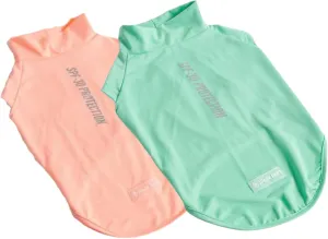 Spark Paws Dog T-Shirt, Quick Dry Soft Stretchy, Lightweight Breathable for Dogs with Sensitive Skin - Peach & Mint (Set of 2) - M