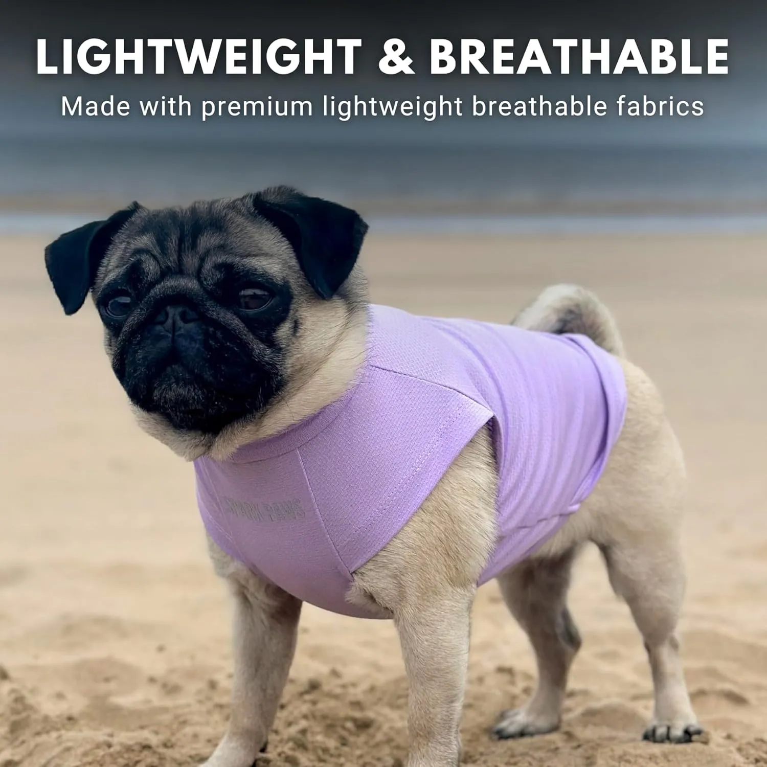 Spark Paws Dog T-Shirt, Quick Dry Soft Stretchy, Lightweight Breathable for Dogs with Sensitive Skin - Purple & Peach (Set of 2) - 2XL