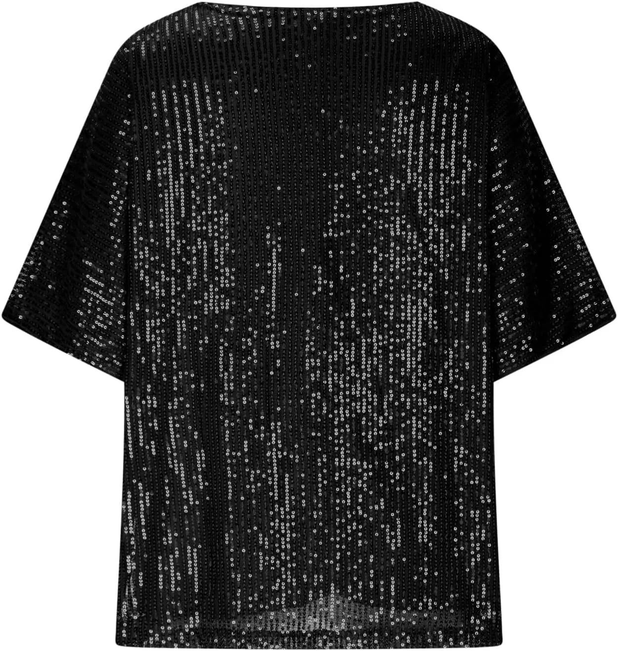 Sparkly Tops for Women Casual Short Sleeve Round Neck Loose Size Shirts Trendy Elegant Shimmer Glitter Blouse Tees