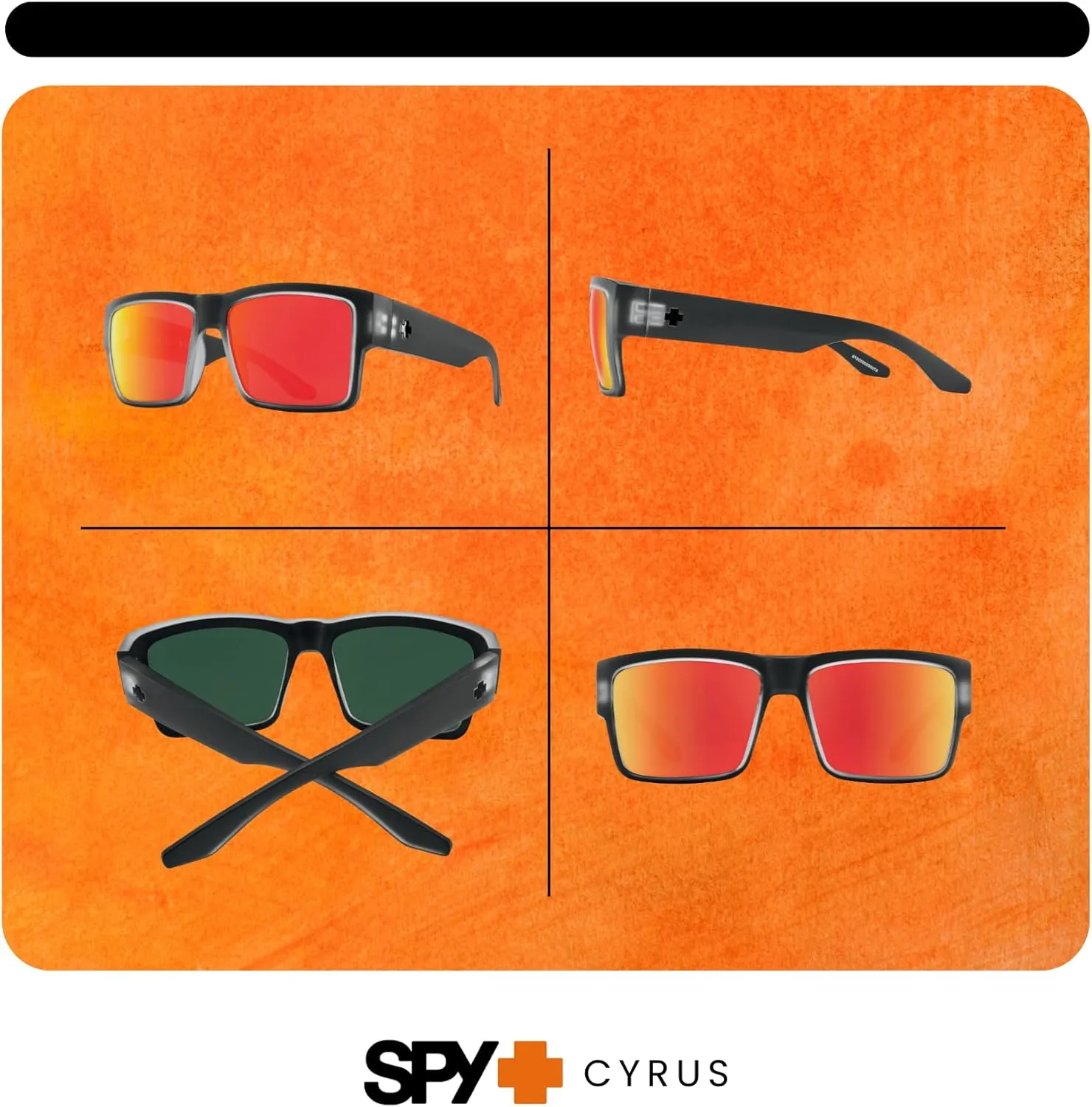 SPY Cyrus Square Sunglasses for Men for Women   BUNDLE with Designer iWear Eyewear Kit