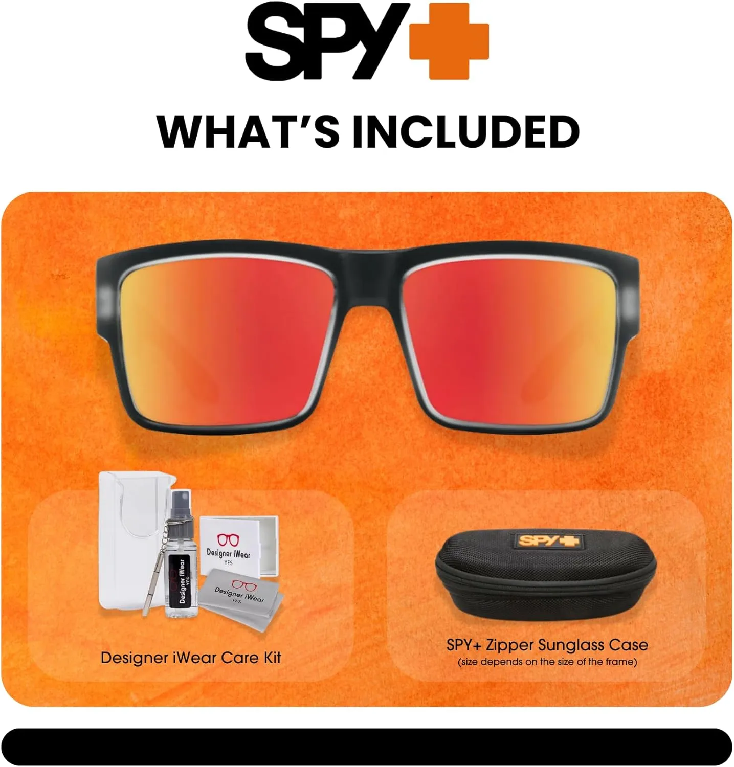 SPY Cyrus Square Sunglasses for Men for Women   BUNDLE with Designer iWear Eyewear Kit