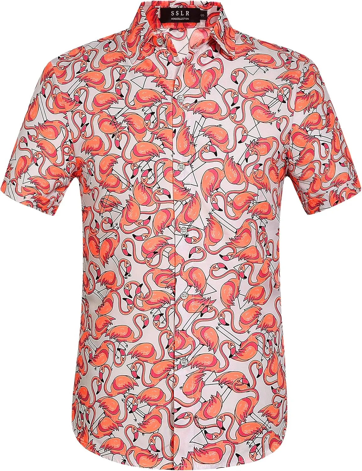 SSLR Mens Short Sleeve Button Down Shirts Casual Summer Hawaiian Shirts for Men