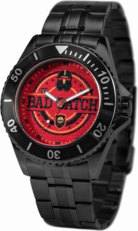Star Wars Adult Honors Diver Bezel Analog Quartz Strap Watch, Black/Red/Black