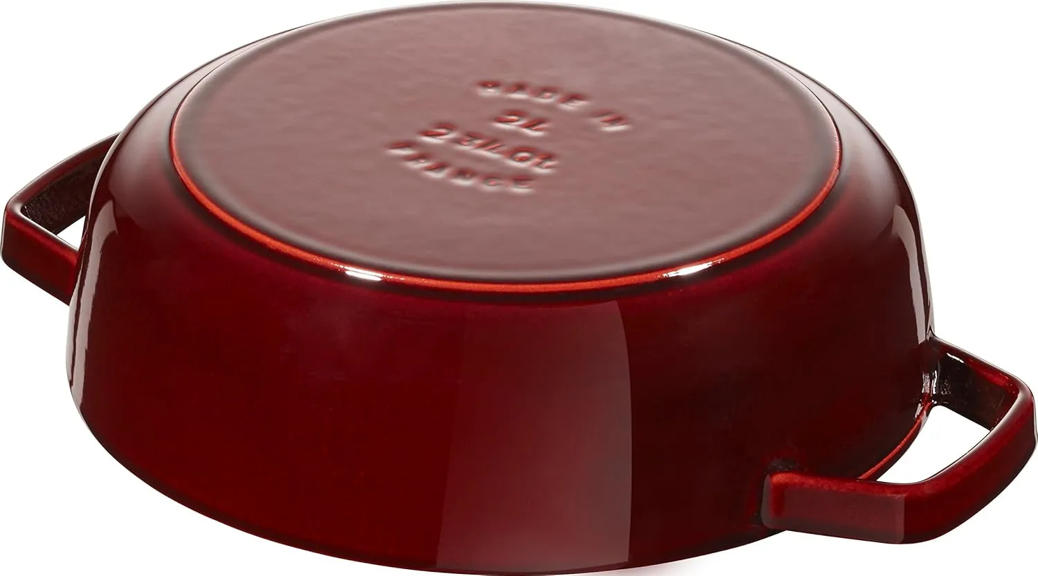 STAUB Chistera Cast Iron Oval Casserole, Grenadine Red, 24 cm