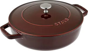 STAUB Chistera Cast Iron Oval Casserole, Grenadine Red, 24 cm