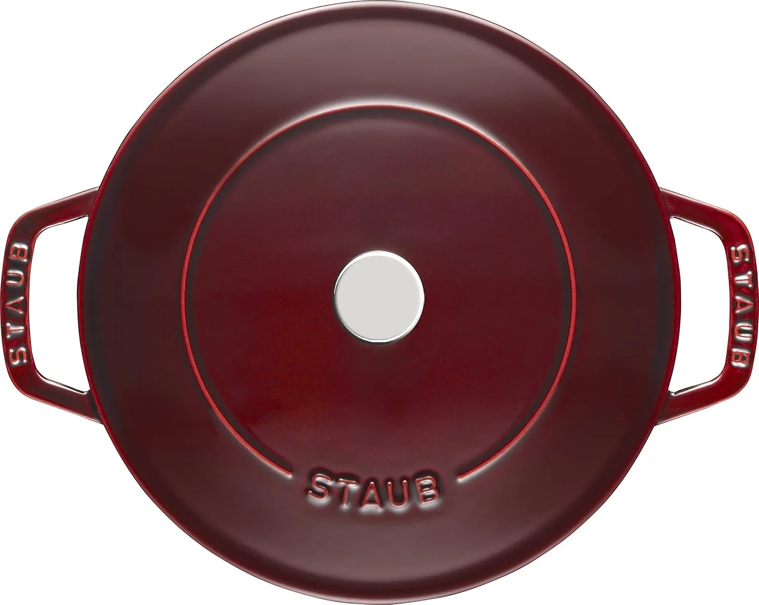 STAUB Chistera Cast Iron Oval Casserole, Grenadine Red, 24 cm