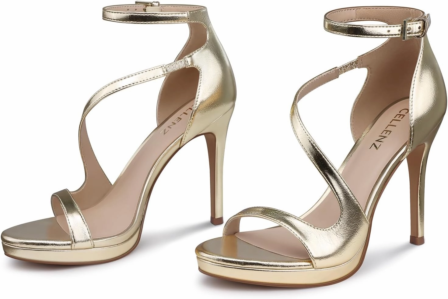 Stiletto Women High Heels: 4.3 Inch Comfortable Heels Prom Party Wedding, Peep Toe Platform Heels, Black White Silver Gold Strappy Heel Sandals